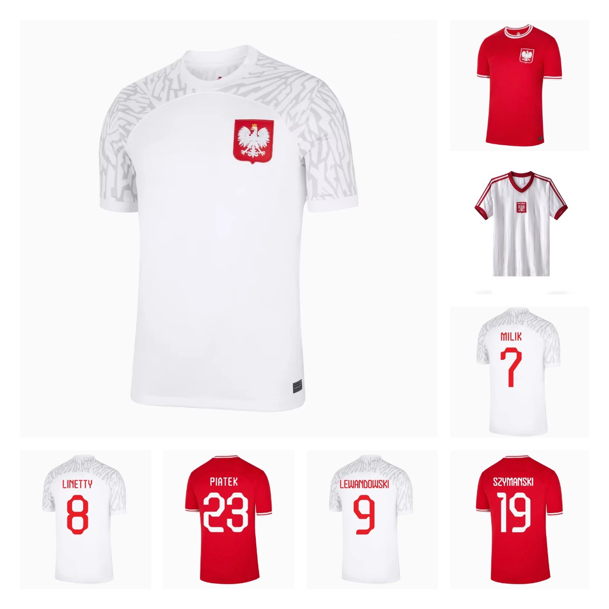 2022 POLANDs Soccer Jerseys LEWANDOWSKI MILIK home away ZALEWSKI SZYMANSKI Polish 22 23 1982 red white ZIELINSKI PISZCZEK GROSICKI Pologne BEDNAREK football shirt
2022 POLANDs Soccer Jerseys LEWANDOWSKI MILIK home away ZALEWSKI SZYMANSKI Polish 22 23 1982 red white ZIELINSKI PISZCZEK GROSICKI Pologne BEDNAREK football shirt