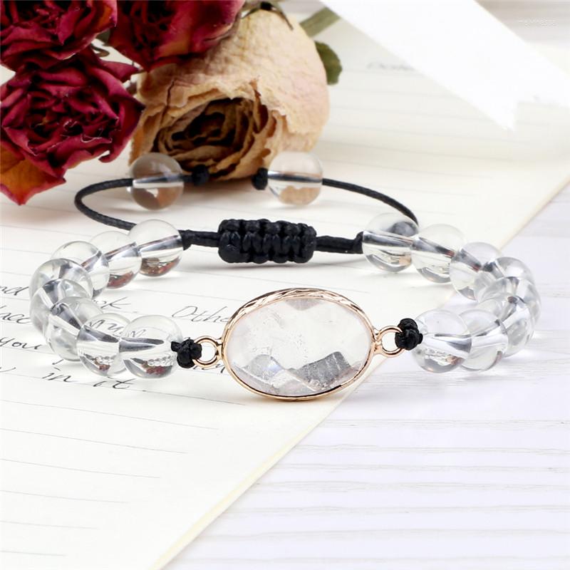 Strand Fashion Braided Bracelet Transparent White Glass Beads Woven Jewelry For Men/Women Rope String Gift Round Pendant Stone Bangles
Strand Fashion Braided Bracelet Transparent White Glass Beads Woven Jewelry For Men/Women Rope String Gift Round Pendant Stone Bangles
