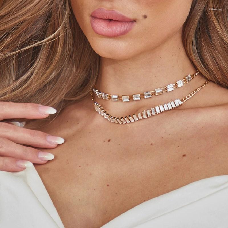 Chains 2Pcs/Set Simple Shiny Square Zircon Necklace For Female 2023 Fashion Crystal Tennis Chain Set Party Charm Jewelry Gifts
Chains 2Pcs/Set Simple Shiny Square Zircon Necklace For Female 2023 Fashion Crystal Tennis Chain Set Party Charm Jewelry Gifts