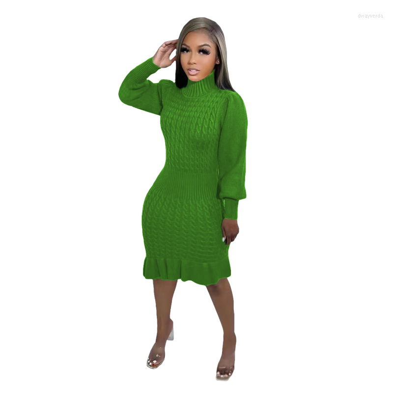 Casual Dresses Solid Ruffle Twist Knitted Midi 2023 Fall Winter Women Turtleneck Long Sleeve Stretchy Bodycon Party Dress, Black
Casual Dresses Solid Ruffle Twist Knitted Midi 2023 Fall Winter Women Turtleneck Long Sleeve Stretchy Bodycon Party Dress, Black
