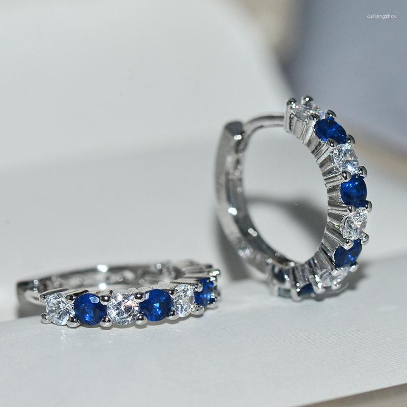 Stud Earrings Simple 925 Sterling Silver Blue Round Micro Pave Zircon For Wedding Women Jewelry Pendientes Oorbellen Brincos
Stud Earrings Simple 925 Sterling Silver Blue Round Micro Pave Zircon For Wedding Women Jewelry Pendientes Oorbellen Brincos