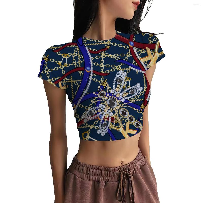 Women's T Shirts Baroque Geometric 3D Printing Short Women's Short-sleeved European And American Basic Style Sexy Tight Round Neck, Black
Women's T Shirts Baroque Geometric 3D Printing Short Women's Short-sleeved European And American Basic Style Sexy Tight Round Neck, Black