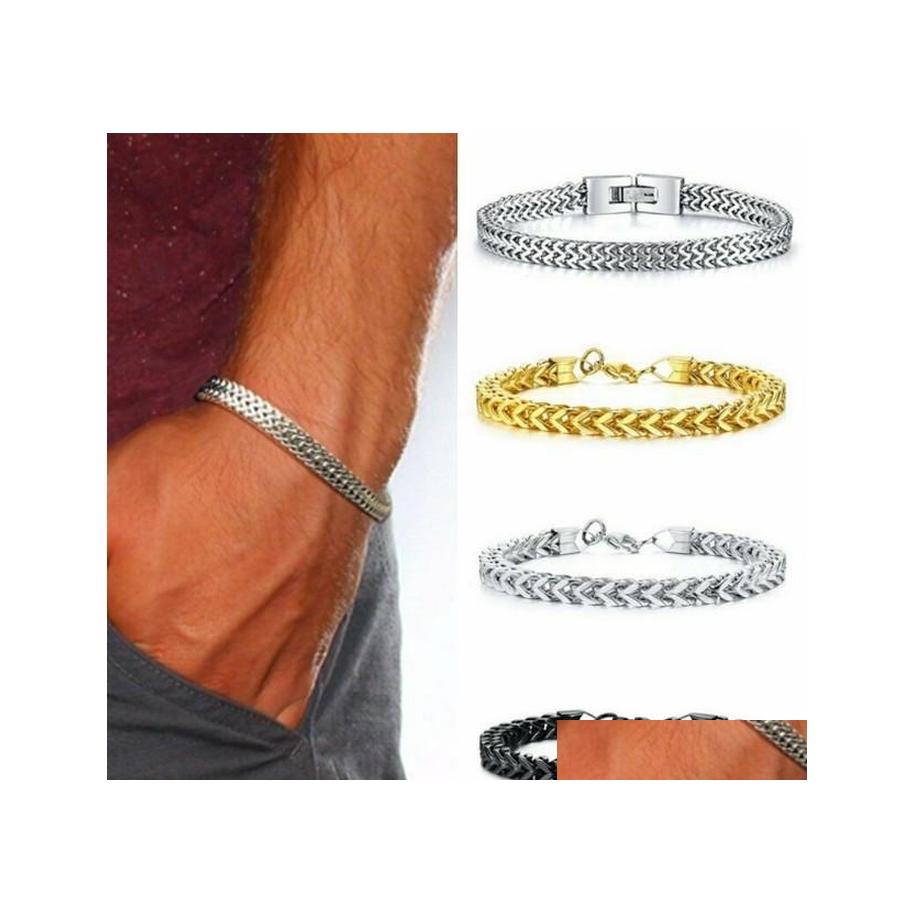 Link Chain Titanium Steel Mens Bracelet Domineering Stainless Jewelry Personality Gift Three Colors Optional Charm Drop Delivery Bra Dhxww
Link Chain Titanium Steel Mens Bracelet Domineering Stainless Jewelry Personality Gift Three Colors Optional Charm Drop Delivery Bra Dhxww