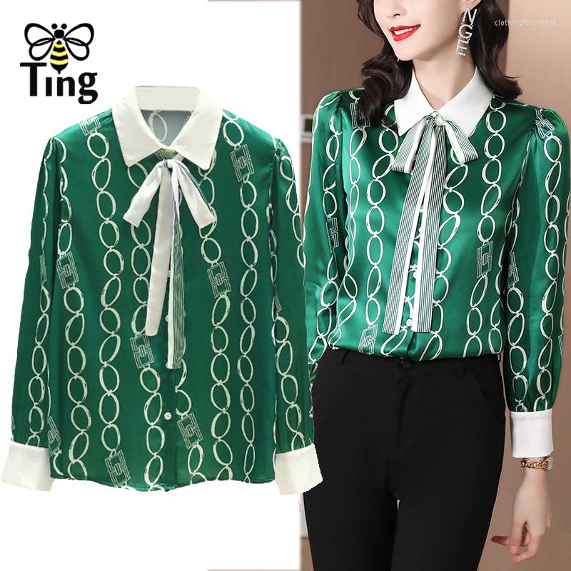 Women' Blouses Tingfly Designer Fashion Link Print Women Elegant Satin Silky Bloueses Ladies Office Work Shirts With Ribbon Spring Summer, Green
Women' Blouses Tingfly Designer Fashion Link Print Women Elegant Satin Silky Bloueses Ladies Office Work Shirts With Ribbon Spring Summer, Green