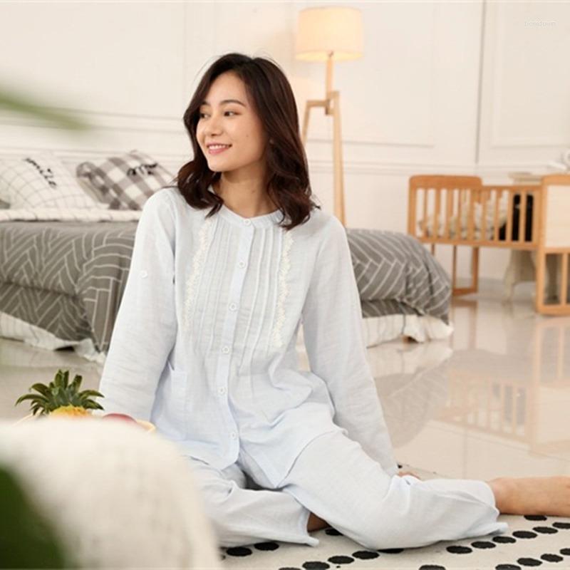 Women's Sleepwear Women Pajamas Cotton Long Sleeve Trousers Suit Thin Two Piece Set Spring / Autumn Solid Gauze Breathable Home Clothes, Pink
Women's Sleepwear Women Pajamas Cotton Long Sleeve Trousers Suit Thin Two Piece Set Spring / Autumn Solid Gauze Breathable Home Clothes, Pink