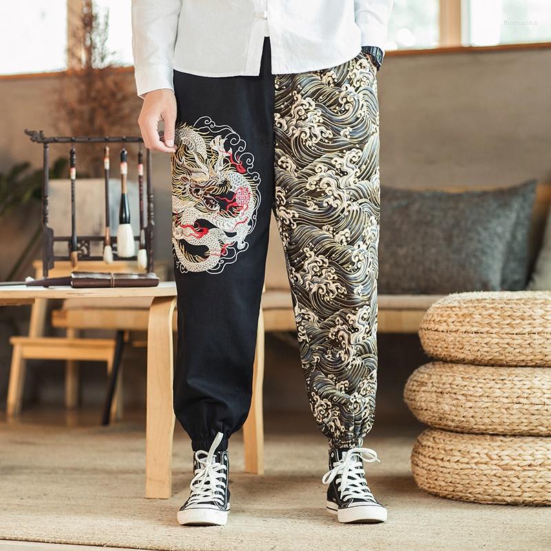 Ethnic Clothing Chinese Style Dragon Embroidery Casual Harem Pants Wide Leg Joggers Trousers Patchwork Ankle Asian Streetwear Male 11399
Ethnic Clothing Chinese Style Dragon Embroidery Casual Harem Pants Wide Leg Joggers Trousers Patchwork Ankle Asian Streetwear Male 11399