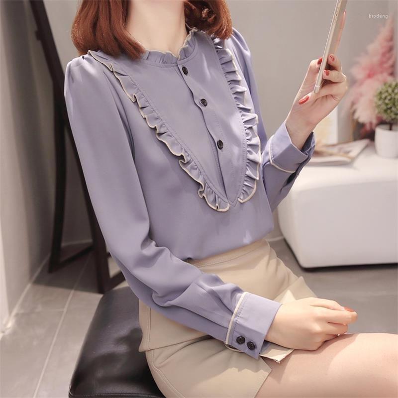 Women's Blouses Women Blouse Autumn Winter Edge St Collar Long Sleeve Chiffon Shirt Loose Top Blusas Ropa De Mujer, White
Women's Blouses Women Blouse Autumn Winter Edge St Collar Long Sleeve Chiffon Shirt Loose Top Blusas Ropa De Mujer, White