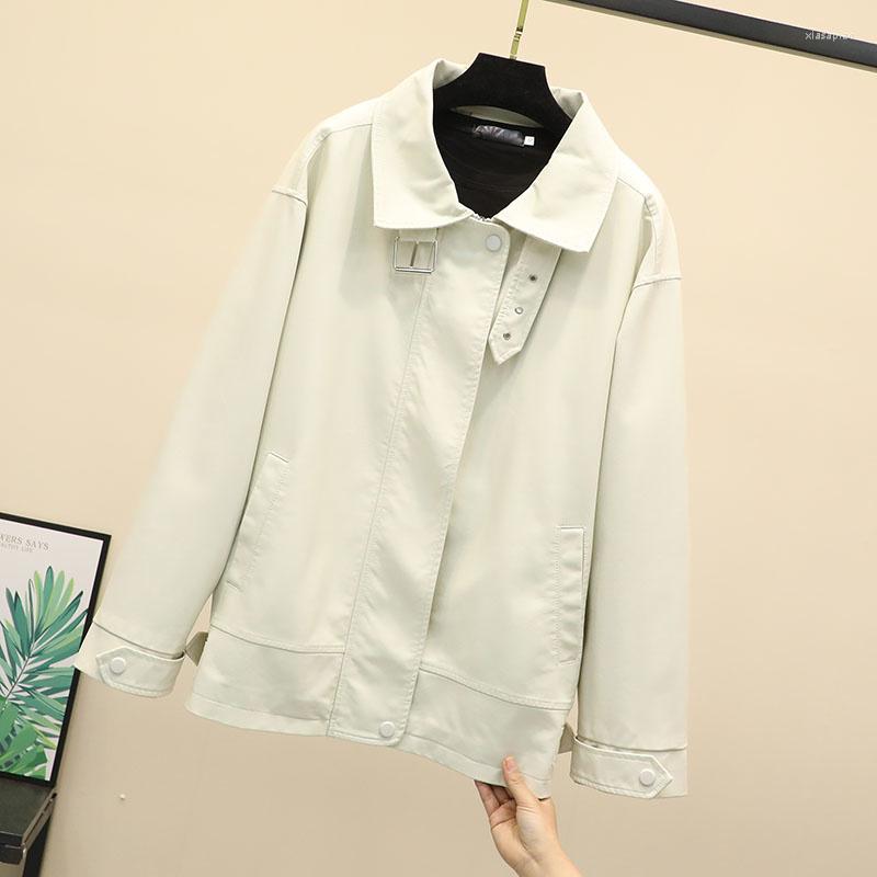 Women' Leather 2023 Spring Black Beige Women Faux Jackets Korean Loose Oversized Moto Biker Outerwear Mid-length Streetwear
Women' Leather 2023 Spring Black Beige Women Faux Jackets Korean Loose Oversized Moto Biker Outerwear Mid-length Streetwear