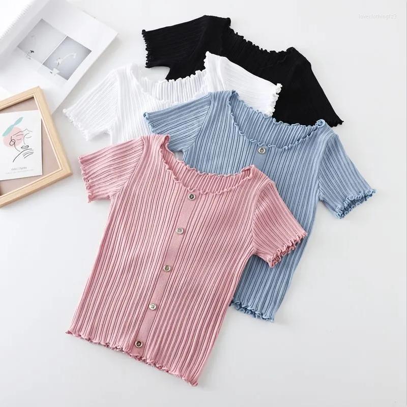 Women's T Shirts Korean Summer Vintage T-shirt Women's Crop Top Edge Tight All-match Short Sleeve Tops Tee Knitted Bottoming, Green
Women's T Shirts Korean Summer Vintage T-shirt Women's Crop Top Edge Tight All-match Short Sleeve Tops Tee Knitted Bottoming, Green