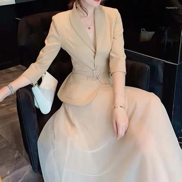 Work Dresses Summer Women' Button Slim Suits 2 Pieces Elegant Blouse Blazer With Trousers Female Mesh Dress Suit Set, Khaki
Work Dresses Summer Women' Button Slim Suits 2 Pieces Elegant Blouse Blazer With Trousers Female Mesh Dress Suit Set, Khaki