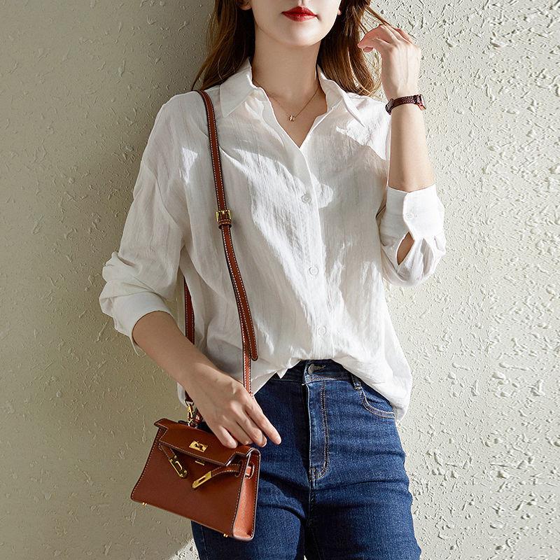 Women' Blouses White Long-sleeved Shirt Women' 2023 Spring And Autumn All-match Loose Western-style Solid Color Blouse Top Fashion, Black
Women' Blouses White Long-sleeved Shirt Women' 2023 Spring And Autumn All-match Loose Western-style Solid Color Blouse Top Fashion, Black