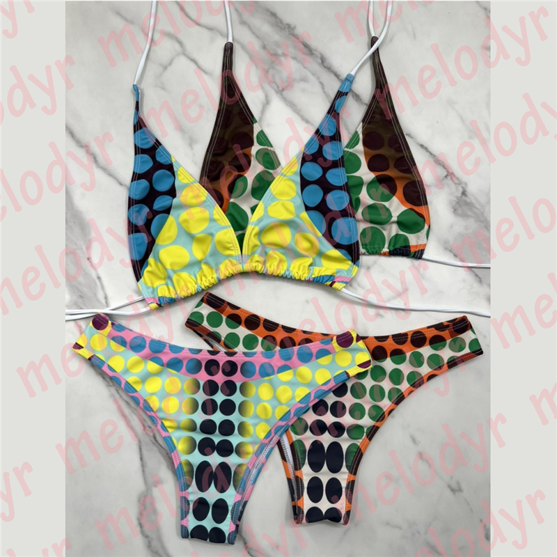 Dot Print Swimwear Women Summer Two Piece Bikinis Fashion Designer Sexy Bra Swimsuit Color Beach Wear