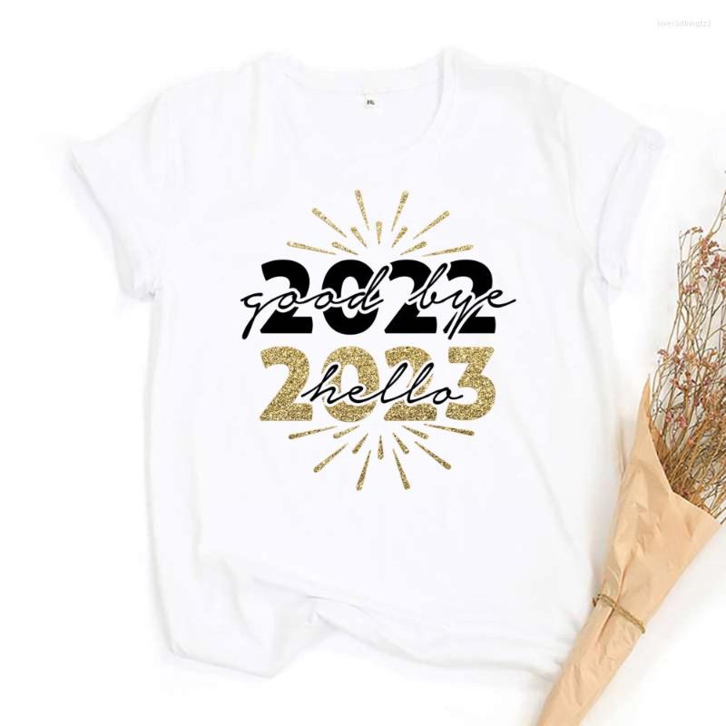 Women's T Shirts Hello 2023 Print Women Shirt Happy Year Party Female Outfit Tops Winter Holiday Short Sleeve Girls Casual Clothes, White
Women's T Shirts Hello 2023 Print Women Shirt Happy Year Party Female Outfit Tops Winter Holiday Short Sleeve Girls Casual Clothes, White