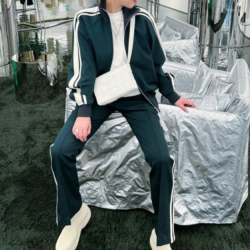 Women's Two Piece Pants 23Early Spring Cotton Sports Suit Fashion Causal Stand Collar Zipper Tops Chic High Waist Solid Straight 2Color, Black
Women's Two Piece Pants 23Early Spring Cotton Sports Suit Fashion Causal Stand Collar Zipper Tops Chic High Waist Solid Straight 2Color, Black