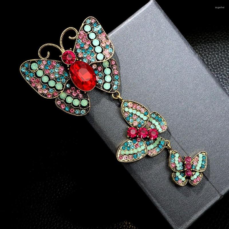 Brooches SKEDS Classic High Quality Women Three Butterflies Rhinestone Vintage Elegant Insect Crystal Badges Pin For Lady Gift
Brooches SKEDS Classic High Quality Women Three Butterflies Rhinestone Vintage Elegant Insect Crystal Badges Pin For Lady Gift