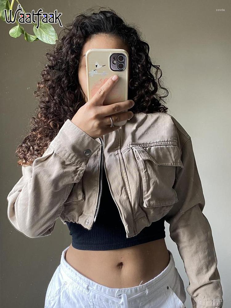 Women' Jackets Waatfaak Zip Up Cargo Jacket Steampunk Locomotive Style Crop Top Streetwear Autumn Vintage Casual Bomber Aesthetic Y2K, Khaki
Women' Jackets Waatfaak Zip Up Cargo Jacket Steampunk Locomotive Style Crop Top Streetwear Autumn Vintage Casual Bomber Aesthetic Y2K, Khaki