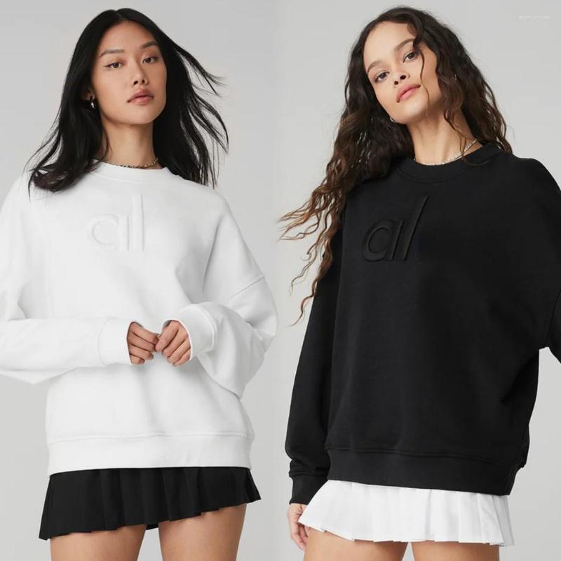 Active Shirts Al Yoga Clothes Round Neck Brushed Hoody Women's Outer Wear Loose And Warm Casual Sports Top Coat Workout Tops For Women, Black
Active Shirts Al Yoga Clothes Round Neck Brushed Hoody Women's Outer Wear Loose And Warm Casual Sports Top Coat Workout Tops For Women, Black
