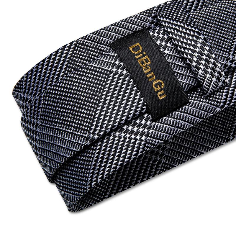 Bow Ties Houndstooth Black Silver Gold Blue Pink Luxury Silk For Men 8cm Business Wedding Neck Tie Set Handkerchief Men's Gift