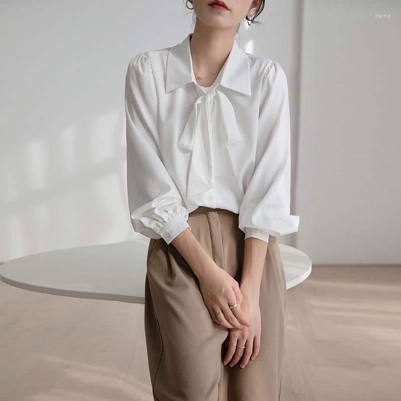 Women' Blouses Spring Autumn Simple Office Lady Blouse Female Shirt Bow Tops Long Sleeve Casual Korean Elegant Loose Women 2023, White
Women' Blouses Spring Autumn Simple Office Lady Blouse Female Shirt Bow Tops Long Sleeve Casual Korean Elegant Loose Women 2023, White