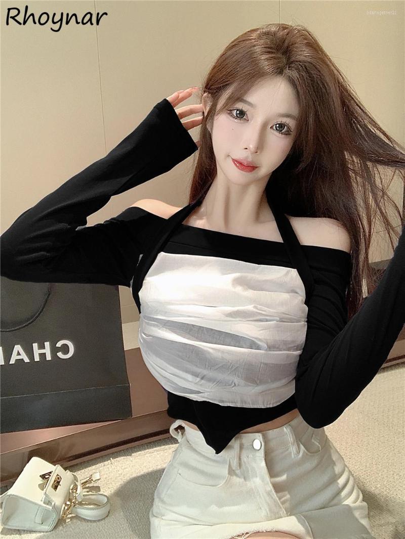 Women's T Shirts Long Sleeve T-shirts Women Halter Off-shoulder Patchwork Crop Tops Irregular Design Sexy Cool Girlish Streetwear Mujer Chic, Black
Women's T Shirts Long Sleeve T-shirts Women Halter Off-shoulder Patchwork Crop Tops Irregular Design Sexy Cool Girlish Streetwear Mujer Chic, Black