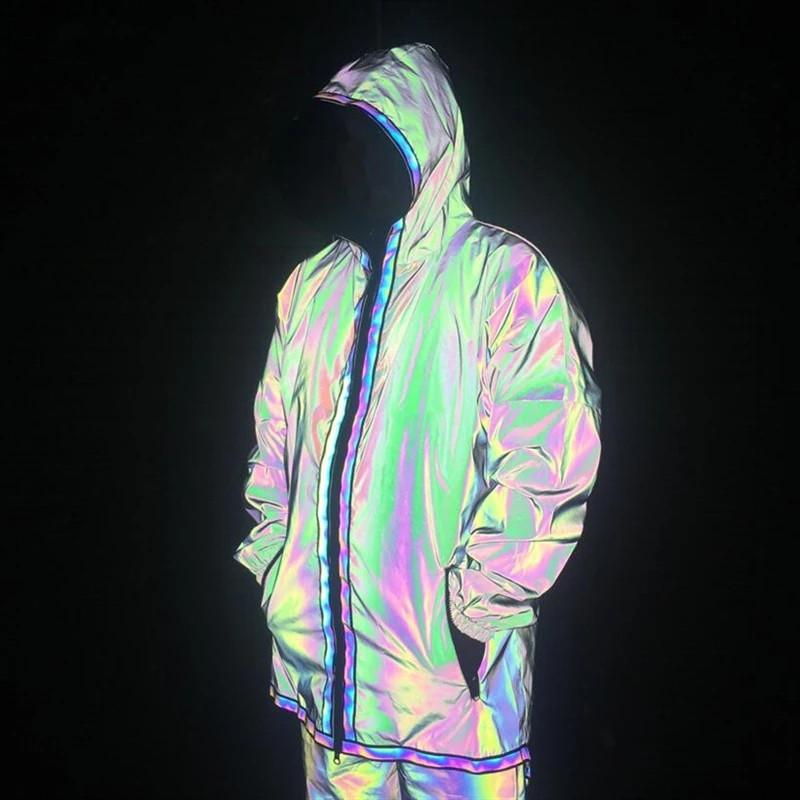 Men's Jackets Men Autumn Night Colorful Full Reflective Hooded Jacket Long Section Curved Hem Hip Hop Loose Windbreaker Waterproof CoatsMen', Shorts
Men's Jackets Men Autumn Night Colorful Full Reflective Hooded Jacket Long Section Curved Hem Hip Hop Loose Windbreaker Waterproof CoatsMen', Shorts