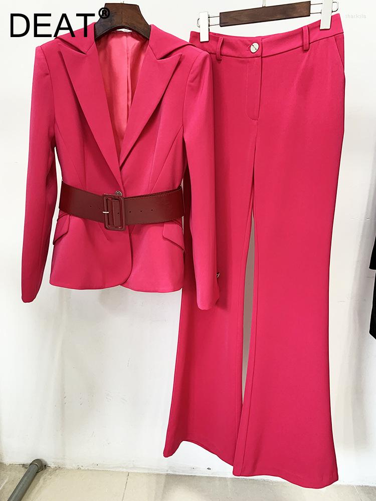 Women' Two Piece Pants Drop 2023 Women 2 Pieces Set Full Sleeve Belt Blazer Coat Wide Leg High Waist Female Clothes 15KB126, Pink
Women' Two Piece Pants Drop 2023 Women 2 Pieces Set Full Sleeve Belt Blazer Coat Wide Leg High Waist Female Clothes 15KB126, Pink