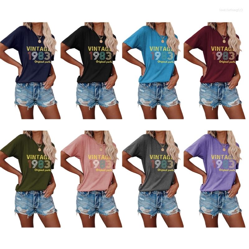 Women' T Shirts Womens Funny Letter Printed 40th Birthday T-Shirts Short Sleeve O-Neck Vintage 83 Original Part Pullover Top Blouses A5KE, Black
Women' T Shirts Womens Funny Letter Printed 40th Birthday T-Shirts Short Sleeve O-Neck Vintage 83 Original Part Pullover Top Blouses A5KE, Black