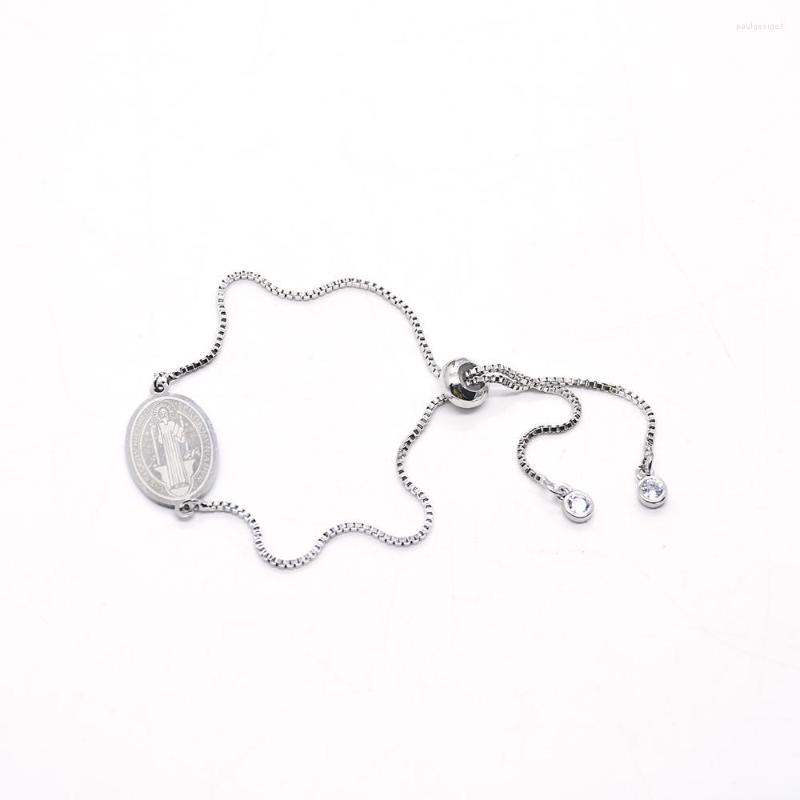 Charm Bracelets Religion Catholic St. Benedict Silver Color Stainless Steel Men Women Adjustable Religious Belief Prayer Jewelry Gifts
Charm Bracelets Religion Catholic St. Benedict Silver Color Stainless Steel Men Women Adjustable Religious Belief Prayer Jewelry Gifts