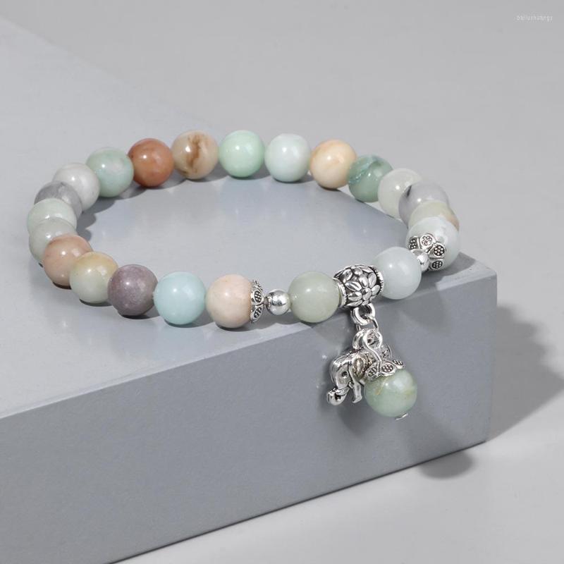 Strand Natural Amazonite Stone Bracelet Round Beads Elephant Charm Bracelets For Men Women Fashion Lucky Yoga Jewelry 8mm 
Strand Natural Amazonite Stone Bracelet Round Beads Elephant Charm Bracelets For Men Women Fashion Lucky Yoga Jewelry 8mm