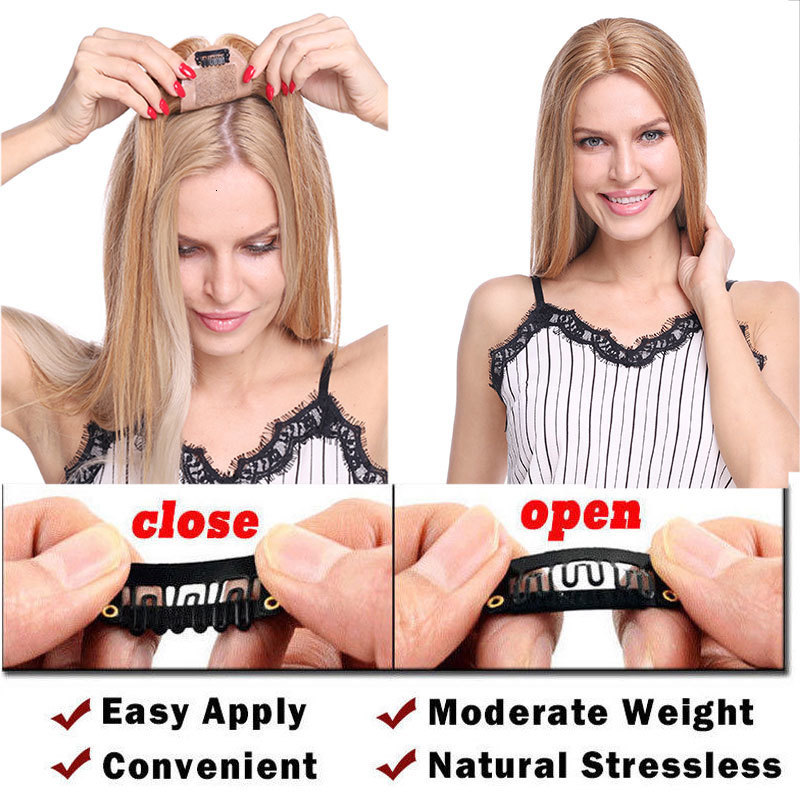 Synthetic s SEGO 6x9cm Real Human Hair Silk Base Women Toppers Natural line Clip In s Top piece Straight 230214