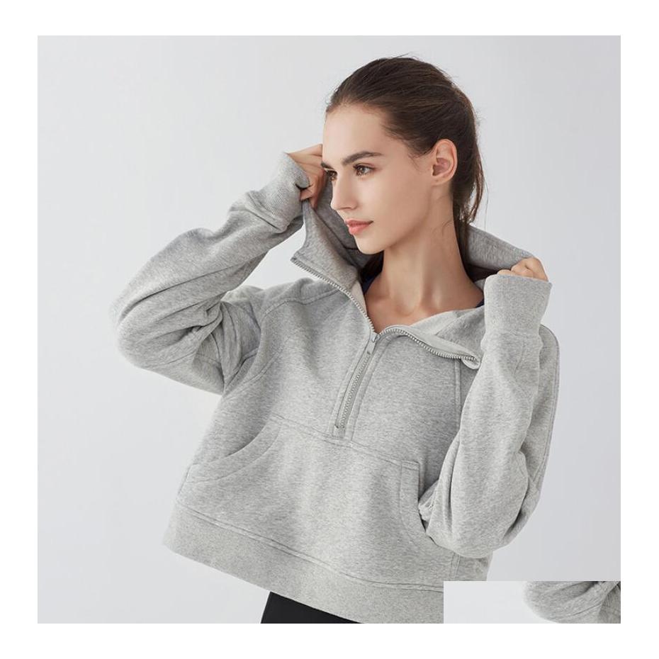 Yoga Outfits Lu22 Semi Zipper Hoodies Gym Clothes Womens Sports Sweater Fashion Loose Leisure Coat Running Fitness Casual Thickened Dh06E, Brown
Yoga Outfits Lu22 Semi Zipper Hoodies Gym Clothes Womens Sports Sweater Fashion Loose Leisure Coat Running Fitness Casual Thickened Dh06E, Brown