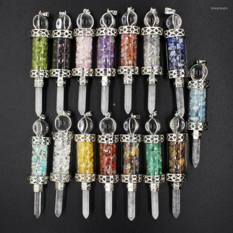 Pendant Necklaces Natural Stone Wishing Bottle Pendants Chips Gravel Crystal Hexagonal Point Pendulum Pendulo Amulet Healing Divination
Pendant Necklaces Natural Stone Wishing Bottle Pendants Chips Gravel Crystal Hexagonal Point Pendulum Pendulo Amulet Healing Divination