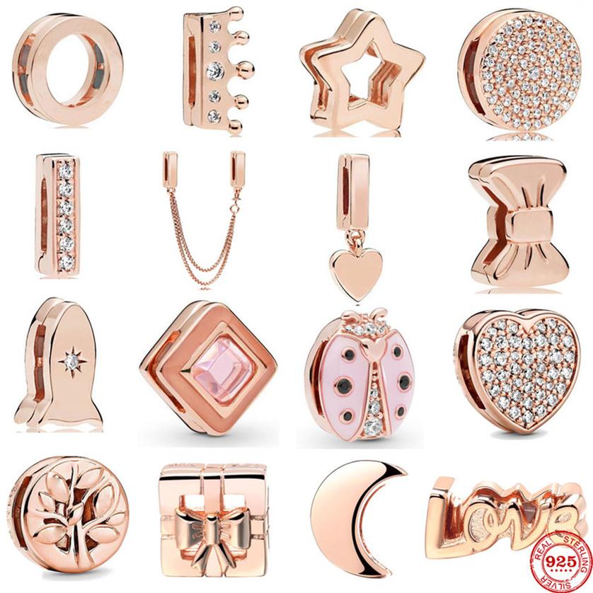 925 Sterling Silver Dangle Charm Rose Gold Color Reflexions Moon Love Family Clip DIY Bead Fit Pandora Charms Bracelet DIY Jewelry Acce163e
925 Sterling Silver Dangle Charm Rose Gold Color Reflexions Moon Love Family Clip DIY Bead Fit Pandora Charms Bracelet DIY Jewelry Acce163e