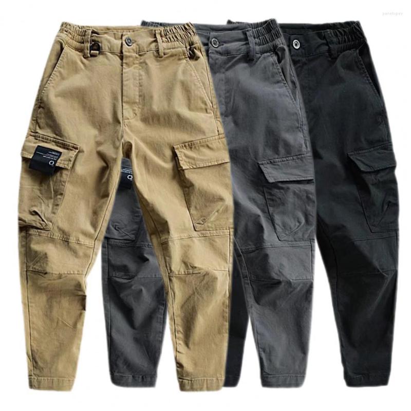 Men's Pants Men Cargo Multi Pockets Elastic Waist Button Ankle-Length Man Training Slacks Sports Casual Bunched Foot, Khaki
Men's Pants Men Cargo Multi Pockets Elastic Waist Button Ankle-Length Man Training Slacks Sports Casual Bunched Foot, Khaki