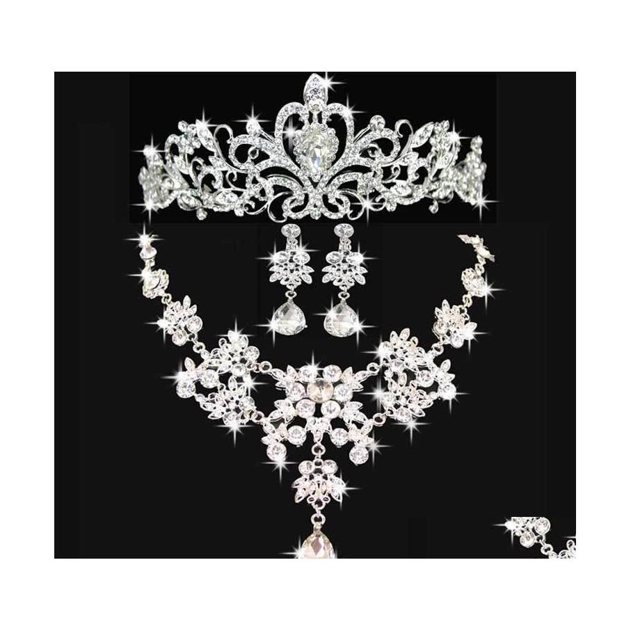 Earrings Necklace Wedding Jewelry Sets Shiny Crows Accessories Bridesmaid Crown Add Bridal Set Drop Delivery Dhyte, Color
Earrings Necklace Wedding Jewelry Sets Shiny Crows Accessories Bridesmaid Crown Add Bridal Set Drop Delivery Dhyte, Color