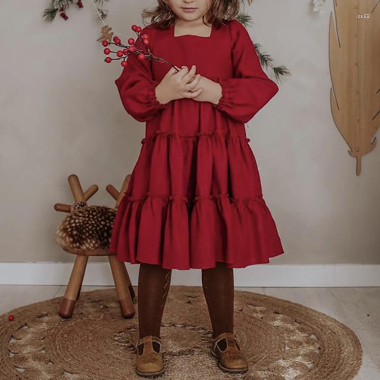 Girl Dresses Baby Christmas Red Cotton Linen Layered Dress Vintage Long Sleeves Princess Todder Kid Children 5T, 002
Girl Dresses Baby Christmas Red Cotton Linen Layered Dress Vintage Long Sleeves Princess Todder Kid Children 5T, 002