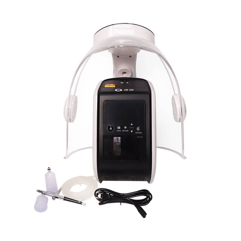 Facial Moisturized Skin Rejuvenation Oxygen Jet Therapy Mask Dome With Led Light For Home SPA SALON Use