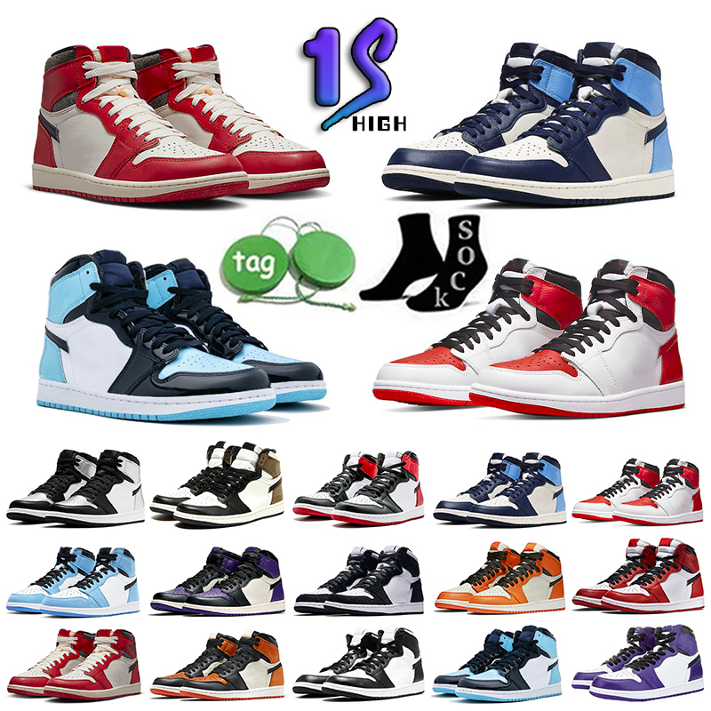 Solo Jumpman 1 Basketball Shoes Retros Off Unc Chicago 1S White X Banned Patent…