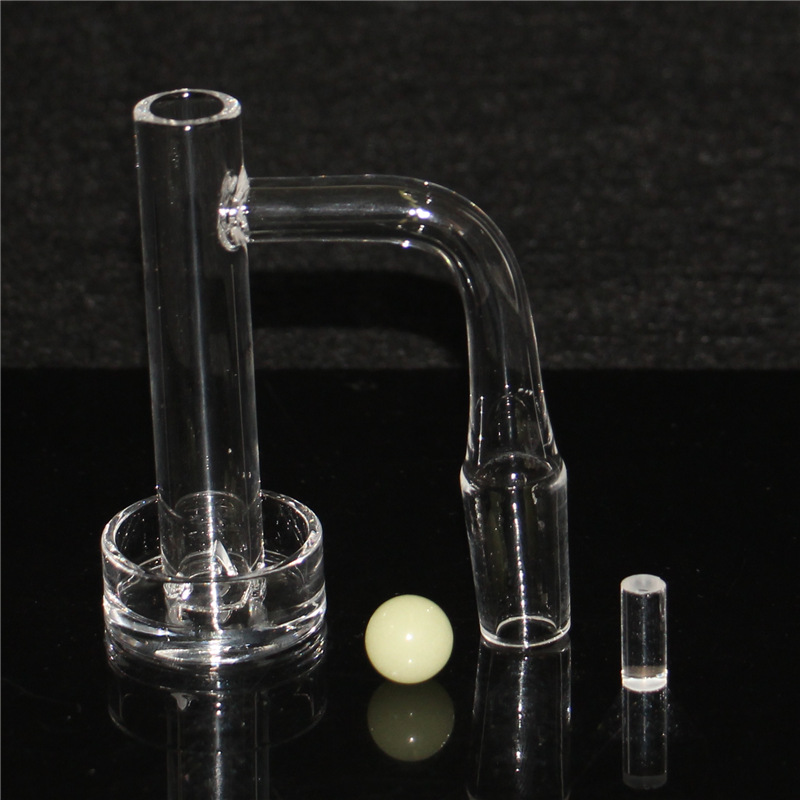 Control Tower Quartz Banger Set 80mm Tall Terp Slurper quartz Bangers with Marble Cap Pillar 14mm Male 90 Degree Full Weld quartz nails