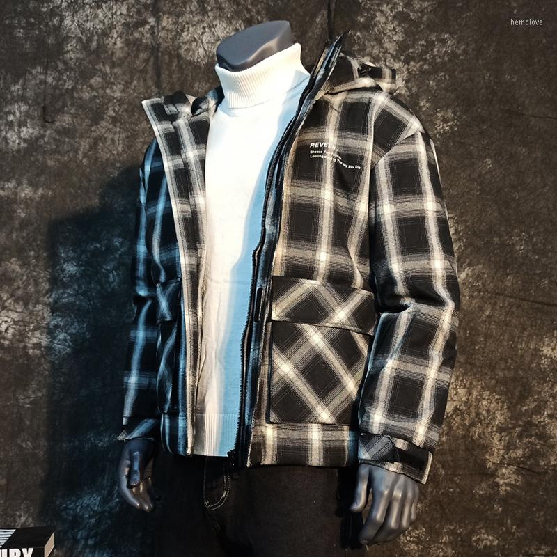 Men's Down Jacket Winter Coat Korean Fashion Thickened Warm Color Matching Cotton Padded Leisure Plaid, See chart 
Men's Down Jacket Winter Coat Korean Fashion Thickened Warm Color Matching Cotton Padded Leisure Plaid, See chart