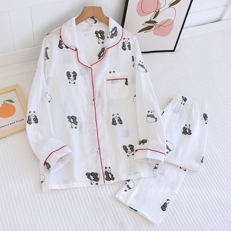 Women's Sleepwear 2023 Kimono Femme Cute Panda Pajama Sets Women Gauze Cotton Long Sleeve Casual Pyjamas Autumn
Women's Sleepwear 2023 Kimono Femme Cute Panda Pajama Sets Women Gauze Cotton Long Sleeve Casual Pyjamas Autumn