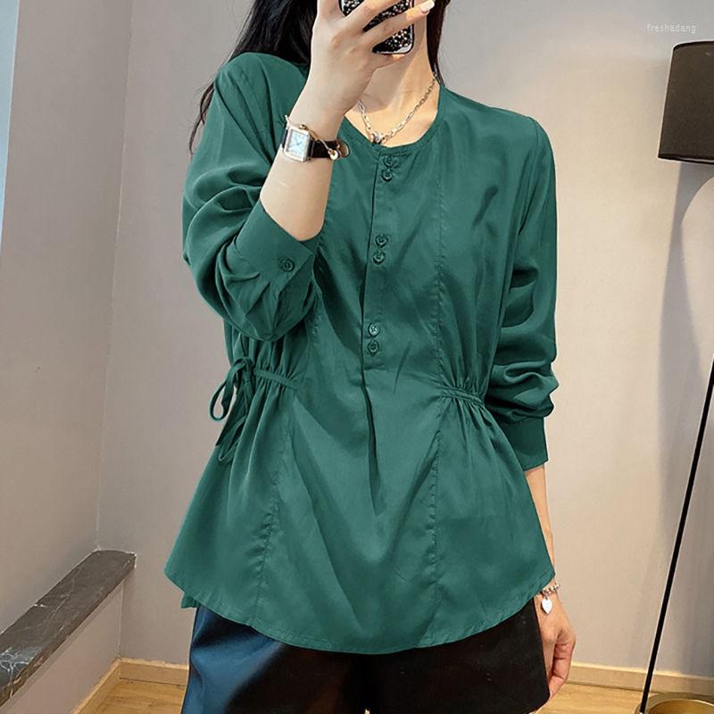 Women's Blouses Blouse Female Tape Waist Shirt Sleeve 2023 Autumn Round Neck Design Pleat Loose Slim Solid Casual, Purple
Women's Blouses Blouse Female Tape Waist Shirt Sleeve 2023 Autumn Round Neck Design Pleat Loose Slim Solid Casual, Purple