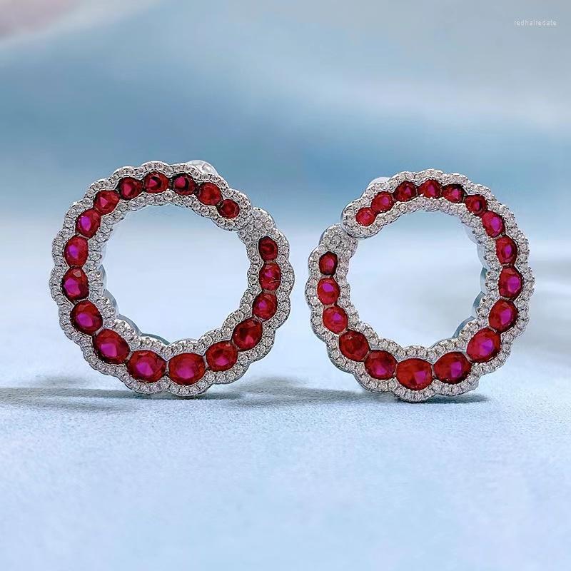 Stud Earrings S925 Silver Red Carbon Diamond Circle White Gold Filled Zircon Ear Studs For Women Ins 2023 Jewelry Birthday Gift
Stud Earrings S925 Silver Red Carbon Diamond Circle White Gold Filled Zircon Ear Studs For Women Ins 2023 Jewelry Birthday Gift