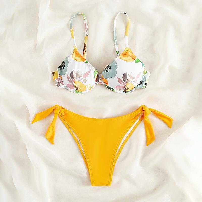 Summer Printed Double Swimsuits Shoulder Hard Cup Split Two Piece Suit Swimwear, Yellow
Summer Printed Double Swimsuits Shoulder Hard Cup Split Two Piece Suit Swimwear, Yellow
