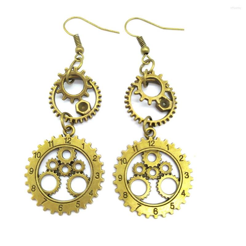 Dangle Earrings Original Design Bronze Ox Gears Clock Vintage Industrial Steampunk Drop For Women
Dangle Earrings Original Design Bronze Ox Gears Clock Vintage Industrial Steampunk Drop For Women