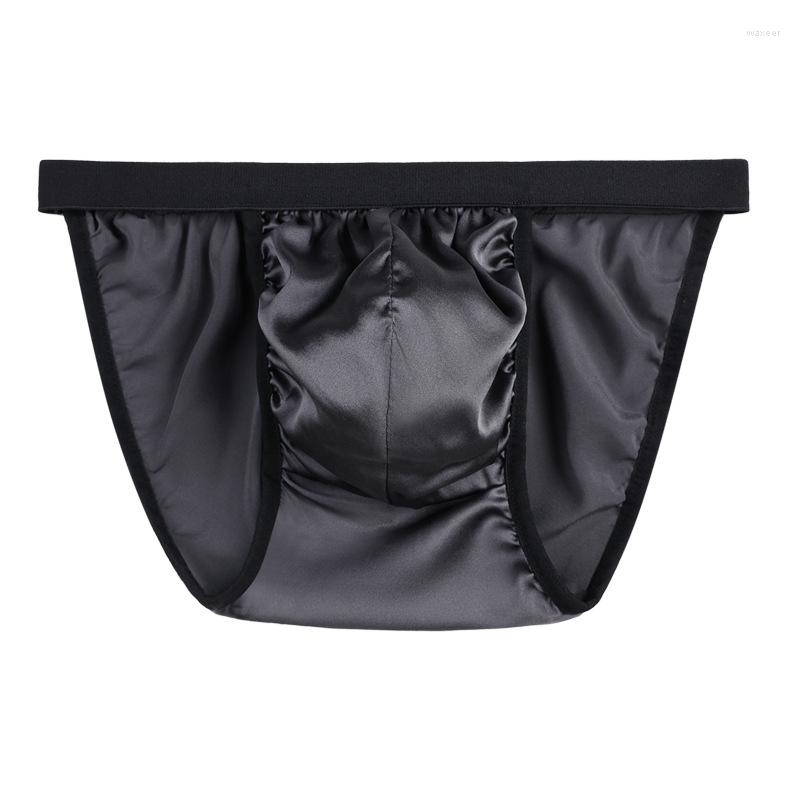 Underpants Men's Luxury Silk Sexy Briefs Low Rise Breathable Thong Underwear Male Solid Color Panties Comfortable Soft, Champagne 
Underpants Men's Luxury Silk Sexy Briefs Low Rise Breathable Thong Underwear Male Solid Color Panties Comfortable Soft, Champagne