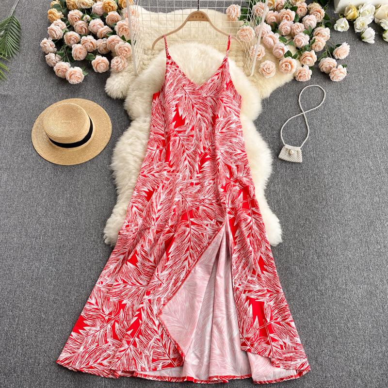Casual Dresses Gagaok Beach Style Women 2023 Summer Printing V-Neck Temperament Split Sexy Chiffon Spaghetti Strap Wild Vestidos, Red
Casual Dresses Gagaok Beach Style Women 2023 Summer Printing V-Neck Temperament Split Sexy Chiffon Spaghetti Strap Wild Vestidos, Red
