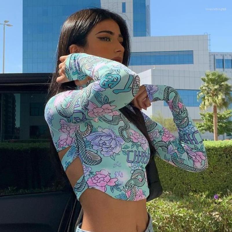 Women' T Shirts 2023 Fashion Women' Autumn Pullover Snake Floral Print Turtleneck Crop Top Long Sleeve Slim T-Shirts Backless Short
Women' T Shirts 2023 Fashion Women' Autumn Pullover Snake Floral Print Turtleneck Crop Top Long Sleeve Slim T-Shirts Backless Short