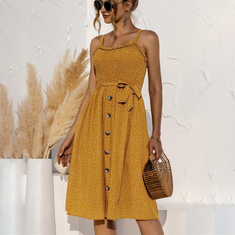 Casual Dresses Woman 2023 Sexy Spaghetti Strap Sundress Yellow Dress Summer Boho Floral Print Beach Black Women Femme Robe
Casual Dresses Woman 2023 Sexy Spaghetti Strap Sundress Yellow Dress Summer Boho Floral Print Beach Black Women Femme Robe