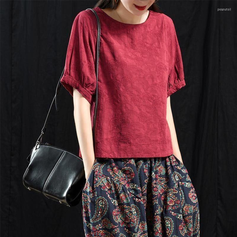 Women' T Shirts Woman TShirts Jacquard Linen Shirt Summer Round Neck Short Sleeves Top T-shirt Women' Pullover Crop Mujer Camisetas, Blue
Women' T Shirts Woman TShirts Jacquard Linen Shirt Summer Round Neck Short Sleeves Top T-shirt Women' Pullover Crop Mujer Camisetas, Blue